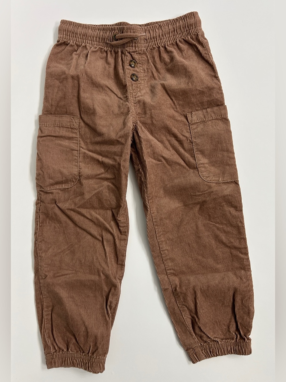 OshKosh B'gosh NWT Tan Brown Fine Corduroy Cargo Jogger Pants 5T